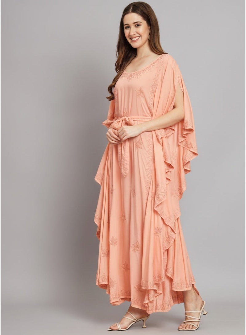 الايا كفتان مطرز يدويًا بشيكانكاري من المودال - Image 4